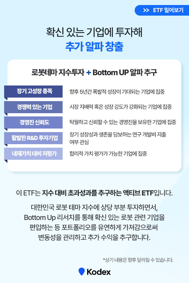 대한민국 로봇 기업이 온다! kodex k-로봇 액티브 etf 대한민국 로봇 기업이 온다! Kodex K-로봇 액티브 ETF K-로봇-ETF_8 K ETF 8 대한민국 로봇 기업이 온다! kodex k-로봇 액티브 etf 대한민국 로봇 기업이 온다! Kodex K-로봇 액티브 ETF K-로봇-ETF_8 K ETF 8